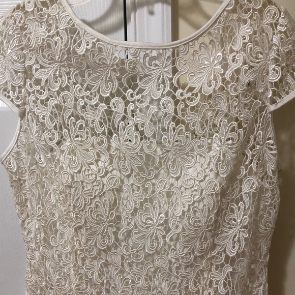 Adrianna Papell cap-sleeve illusion lace dress - Picture 4 of 7